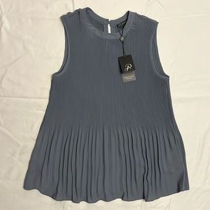 NWT, Adrianna Papell, Dusty Blue Sleeveless Blouse